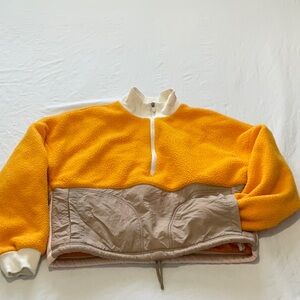 Fabletics Yellow and Tan Crew Neck Sweater